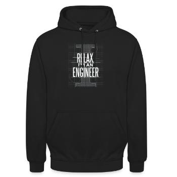 ingénieur - Sweat-shirt à capuche unisexe - noir - Devant - Alina (178cm) & Michal (187cm)
