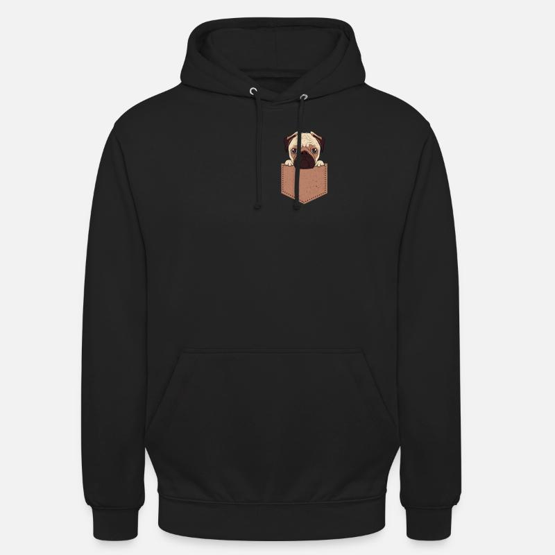 Mops - Sweat-shirt à capuche unisexe - noir