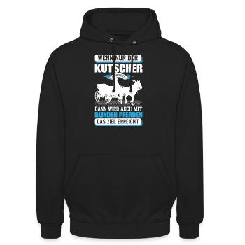 Kutscher Witz - Unisex Hoodie - Schwarz - Vorne - Alina (178cm) & Michal (187cm)