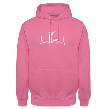 Jagdhund Puls Herz - Unisex Hoodie - Pink - Vorne - Alina (178cm) & Michal (187cm)