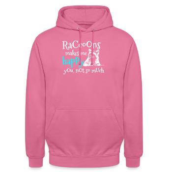 racoon - Unisex Hoodie - pink - Front - Alina (178cm) & Michal (187cm)