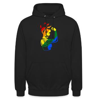 LGBT - Unisex Hoodie - Schwarz - Vorne - Alina (178cm) & Michal (187cm)