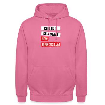 No God No State No Meat Salad Vegan - Unisex Hoodie - pink - Front - Alina (178cm) & Michal (187cm)