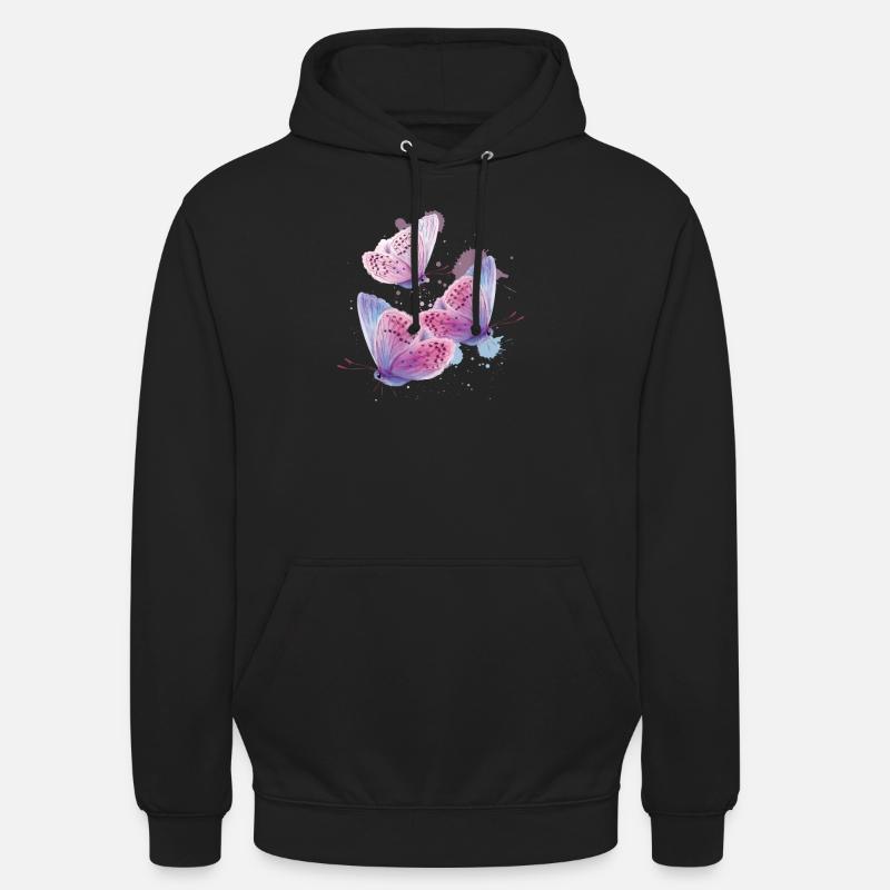 Transformation papillon - Sweat-shirt à capuche unisexe - noir