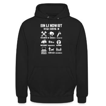 Landwirt Bauer Landwirtschaft - Unisex Hoodie - Schwarz - Vorne - Alina (178cm) & Michal (187cm)