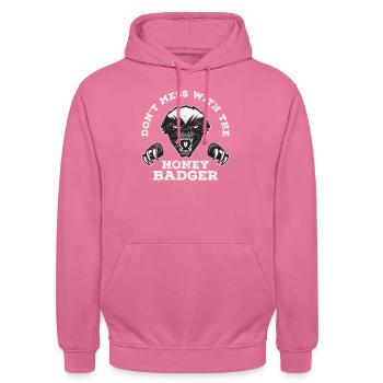 Chasseur de blaireau au miel - Sweat-shirt à capuche unisexe - rose - Devant - Alina (178cm) & Michal (187cm)