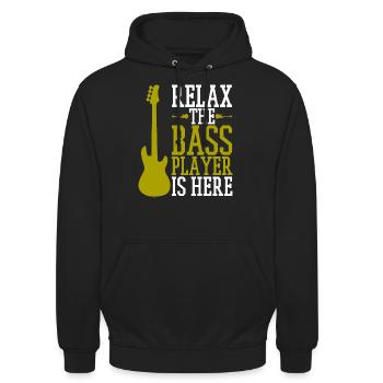 guitare basse - Sweat-shirt à capuche unisexe - noir - Devant - Alina (178cm) & Michal (187cm)
