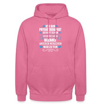 Physiotherapeut Physio - Unisex Hoodie - Pink - Vorne - Alina (178cm) & Michal (187cm)