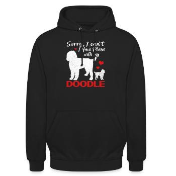 Doodle - Unisex Hoodie - Schwarz - Vorne - Alina (178cm) & Michal (187cm)