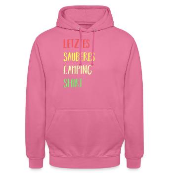 Letztes sauberes Camping Shirt - Unisex Hoodie - Pink - Vorne - Alina (178cm) & Michal (187cm)