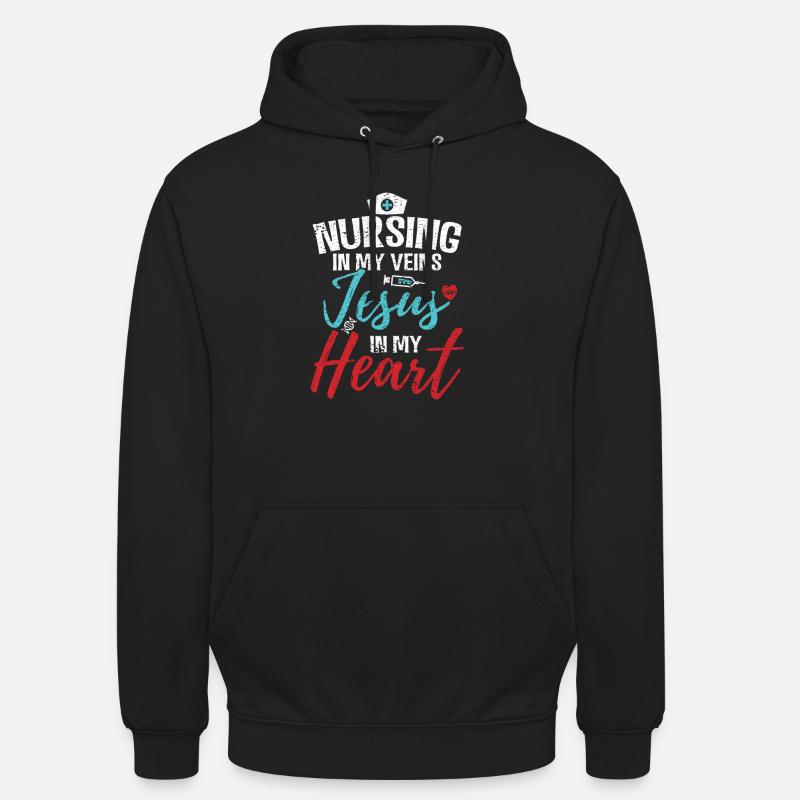 Infirmière chrétienne - Sweat-shirt à capuche unisexe - noir
