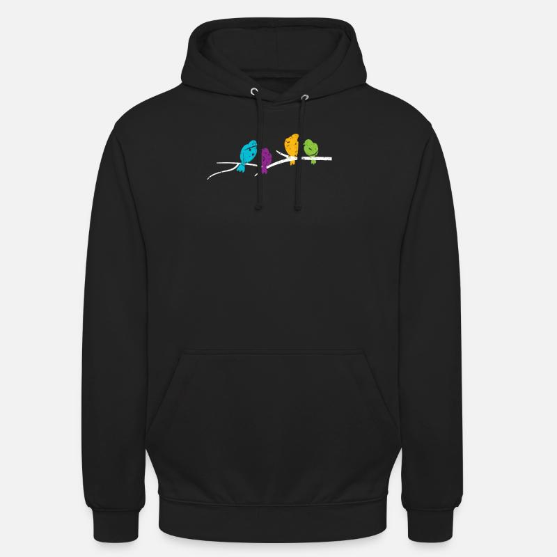 Oiseaux - Sweat-shirt à capuche unisexe - noir