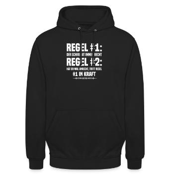Schiri Schiedsrichter - Unisex Hoodie - Schwarz - Vorne - Alina (178cm) & Michal (187cm)