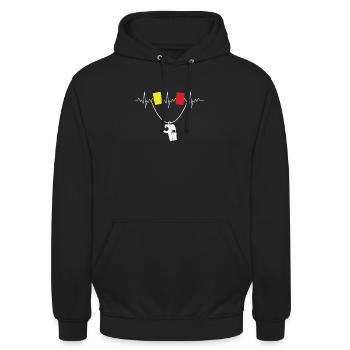 Arbitre de football arbitre - Sweat-shirt à capuche unisexe - noir - Devant - Alina (178cm) & Michal (187cm)