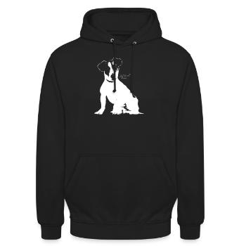 Jack Russell Terrier - Sweat-shirt à capuche unisexe - noir - Devant - Alina (178cm) & Michal (187cm)