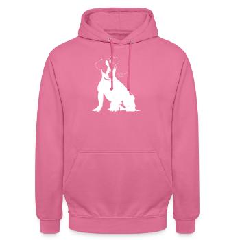 Jack Russell Terrier - Sweat-shirt à capuche unisexe - rose - Devant - Alina (178cm) & Michal (187cm)