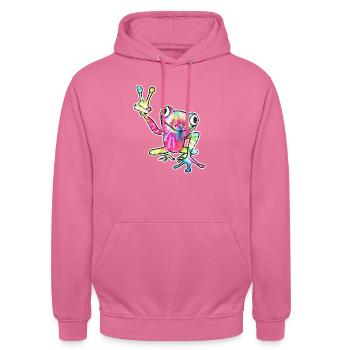 Frog Tree Frog - Unisex Hoodie - pink - Front - Alina (178cm) & Michal (187cm)