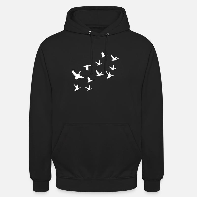 Essaim d'oies volant - Sweat-shirt à capuche unisexe - noir