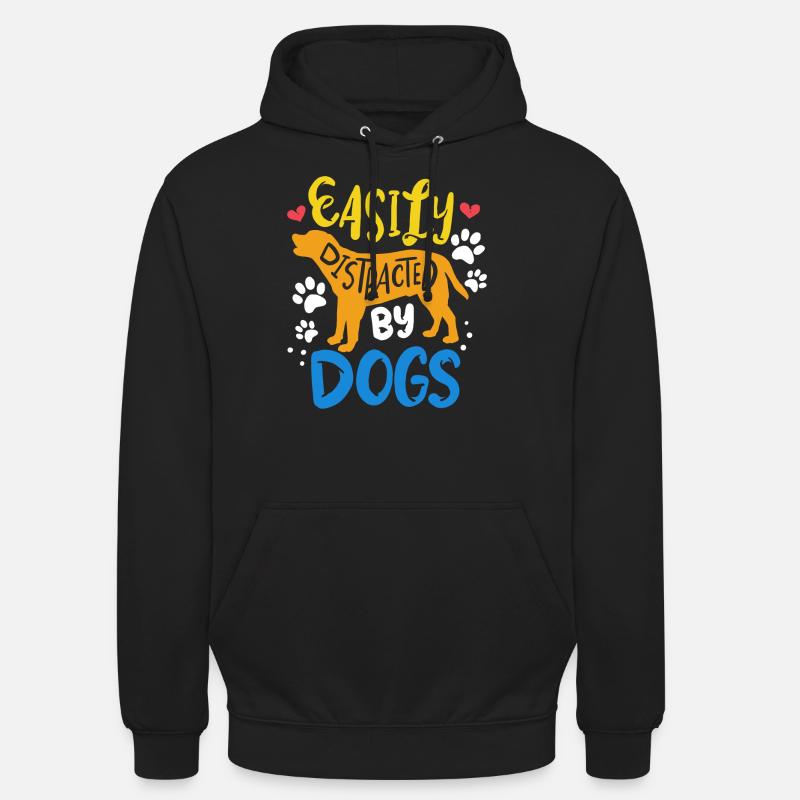 chien - Sweat-shirt à capuche unisexe - noir