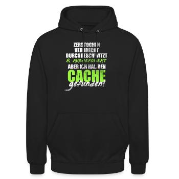 Geocacher Geocaching - Unisex Hoodie - Schwarz - Vorne - Alina (178cm) & Michal (187cm)