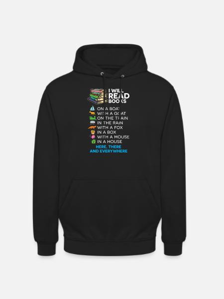 Reading books on a boat - Unisex Hoodie - black