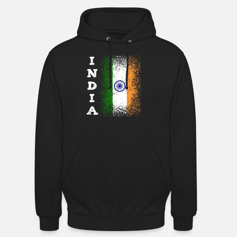 Drapeau inde - Sweat-shirt à capuche unisexe - noir