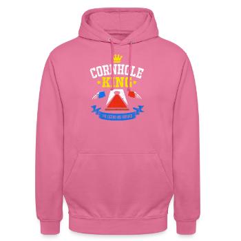 cornhole - Sweat-shirt à capuche unisexe - rose - Devant - Alina (178cm) & Michal (187cm)