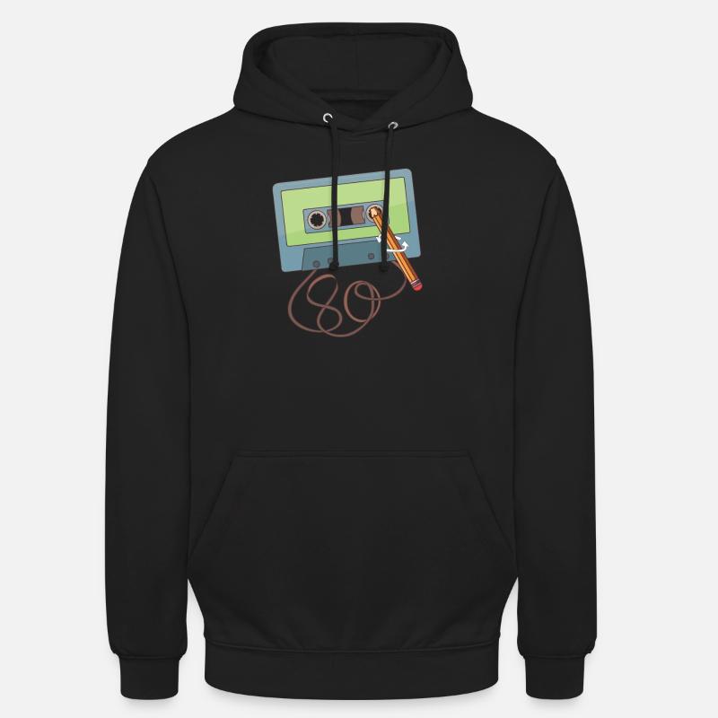 Old school crayon une cassette - Sweat-shirt à capuche unisexe - noir