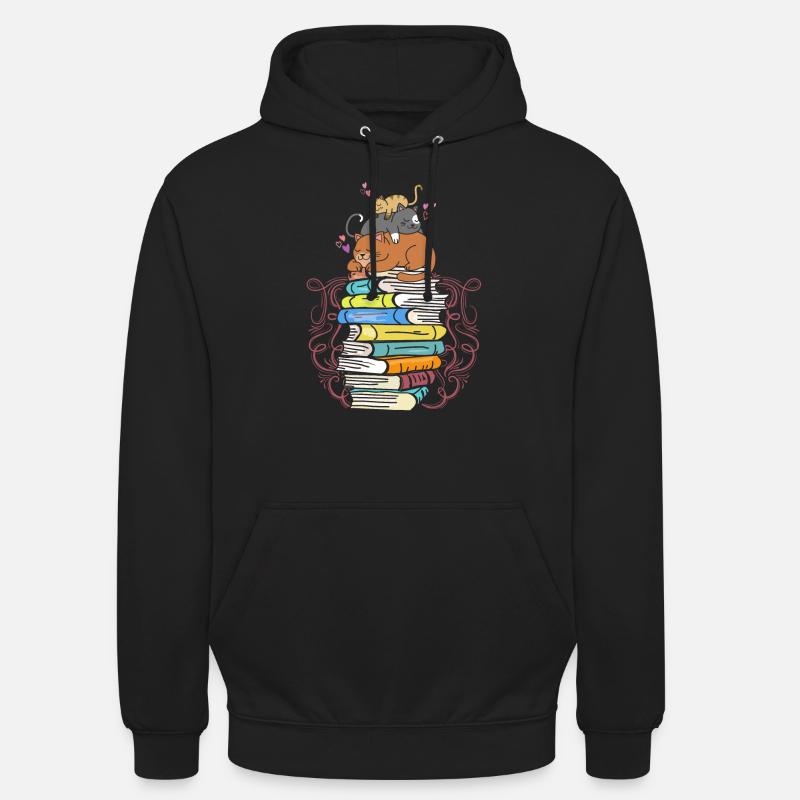 Katzen Lesen - Unisex Hoodie - Schwarz
