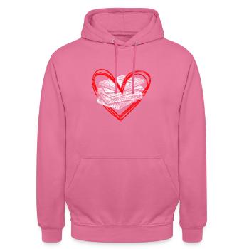 Lecture amour - Sweat-shirt à capuche unisexe - rose - Devant - Alina (178cm) & Michal (187cm)