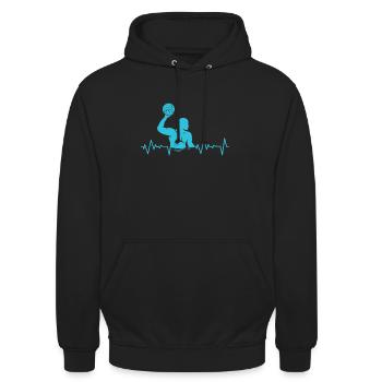 Wasserball Team Spieler Schwimmen Wassersport - Unisex Hoodie - Schwarz - Vorne - Alina (178cm) & Michal (187cm)
