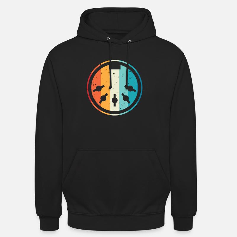 MIDI Cable Synthesizer Electronic Music - Unisex Hoodie - black