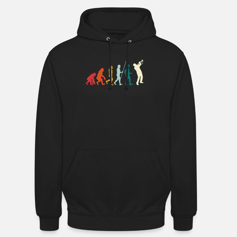 Evolution Trompete - Unisex Hoodie - Schwarz