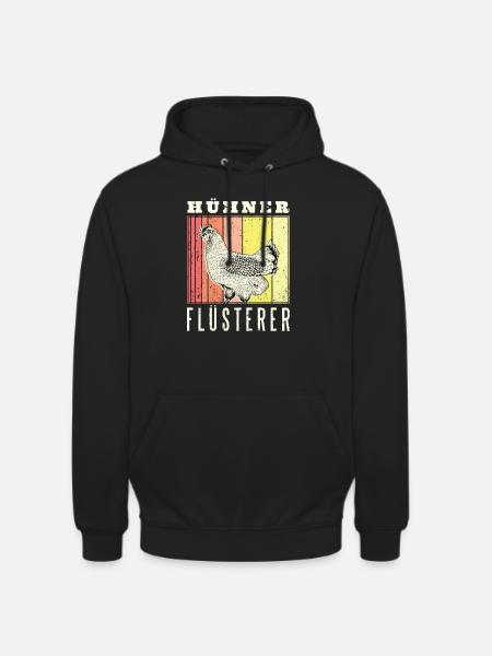 Huehner Fluesterer - Sweat-shirt à capuche unisexe - noir