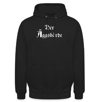 Der Äggsbärde Sächsischer Dialekt der Experte - Unisex Hoodie - Schwarz - Vorne - Alina (178cm) & Michal (187cm)