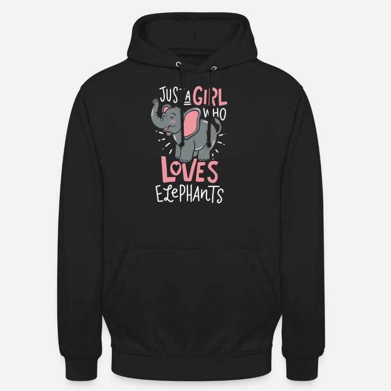 éléphants - Sweat-shirt à capuche unisexe - noir