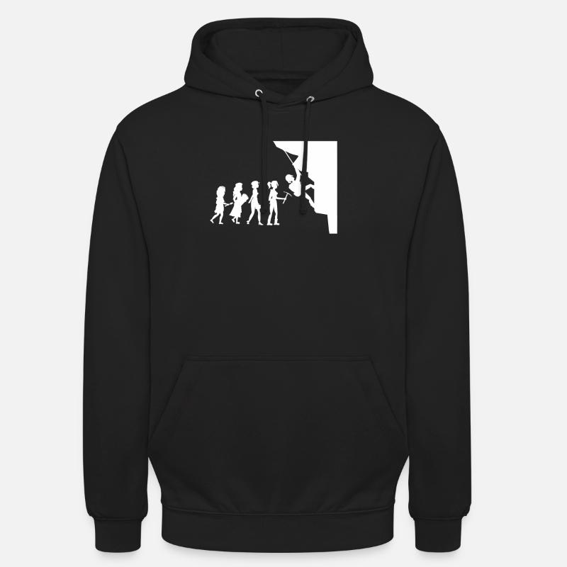 Bergsteiger Evolution Felswand Kletterer - Unisex Hoodie - Schwarz