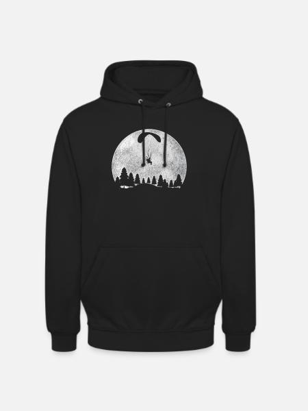 Paragliding Mond - Unisex Hoodie - Schwarz