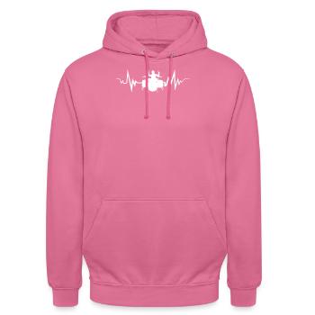 My Drums Heart Beat Tshirt Heartbeat - Unisex Hoodie - Pink - Vorne - Alina (178cm) & Michal (187cm)