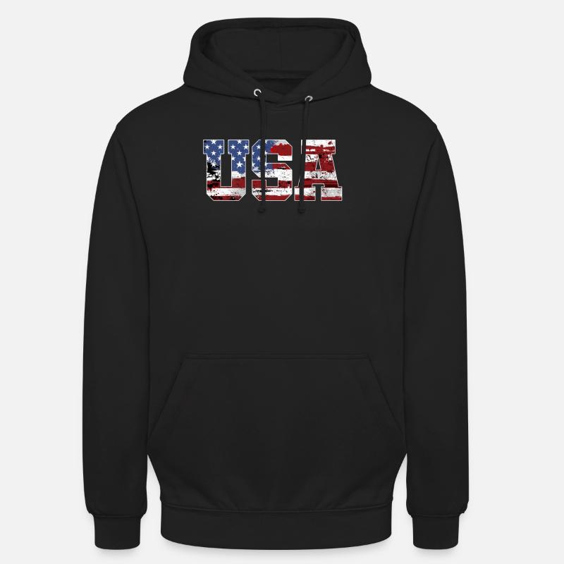 USA drapeau américain - Sweat-shirt à capuche unisexe - noir