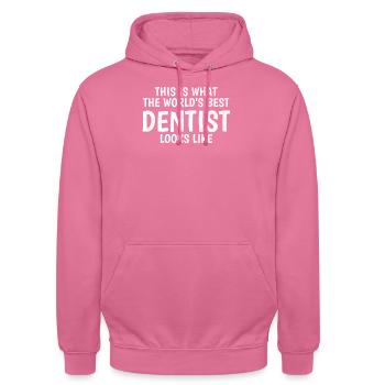 Dentist - Unisex Hoodie - pink - Front - Alina (178cm) & Michal (187cm)