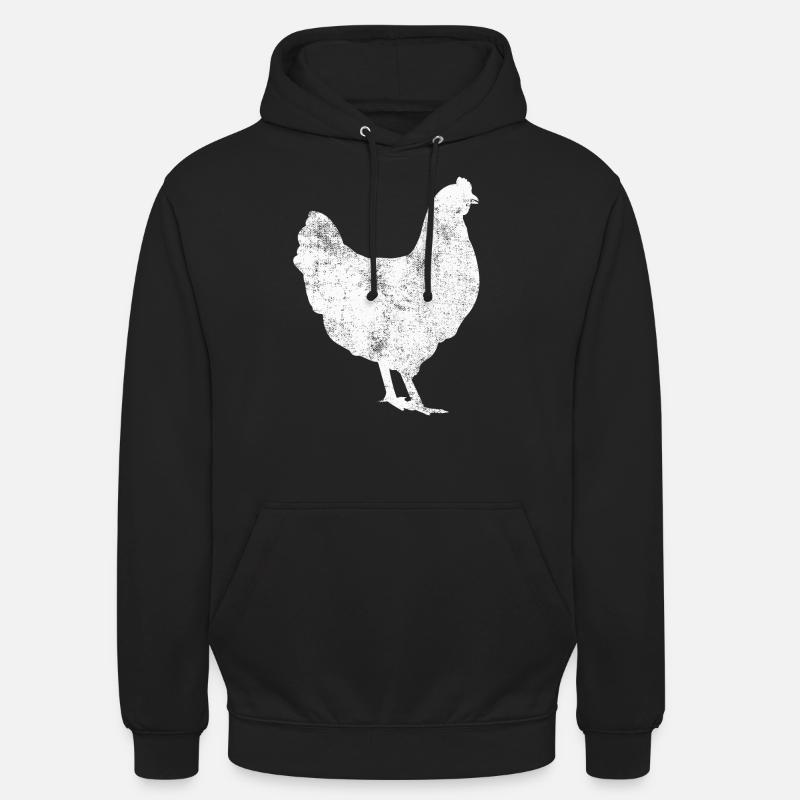 Poulet - Sweat-shirt à capuche unisexe - noir
