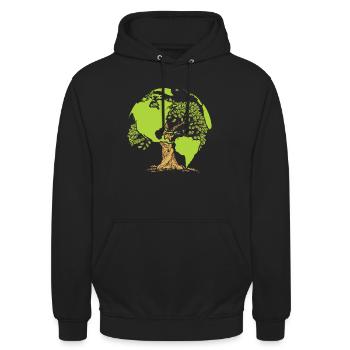Protection de l'environnement pour le Jour de la Terre - Sweat-shirt à capuche unisexe - noir - Devant - Alina (178cm) & Michal (187cm)