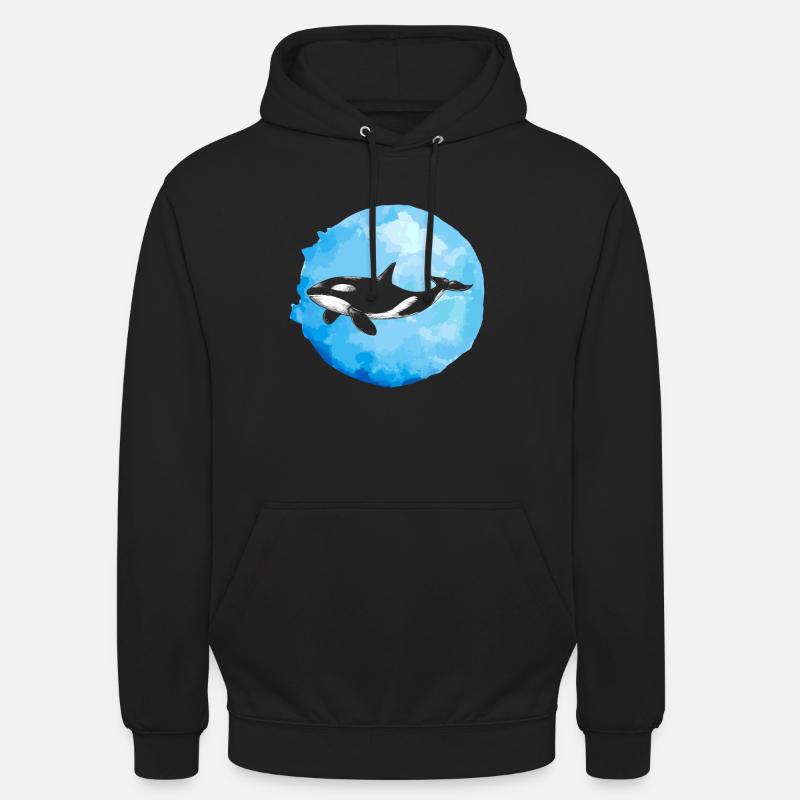 Poissons orques d'épaulards - Sweat-shirt à capuche unisexe - noir