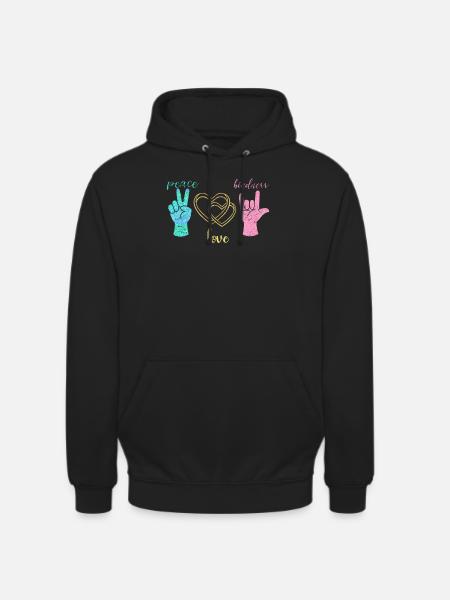 Peace love harmony - Unisex Hoodie - black