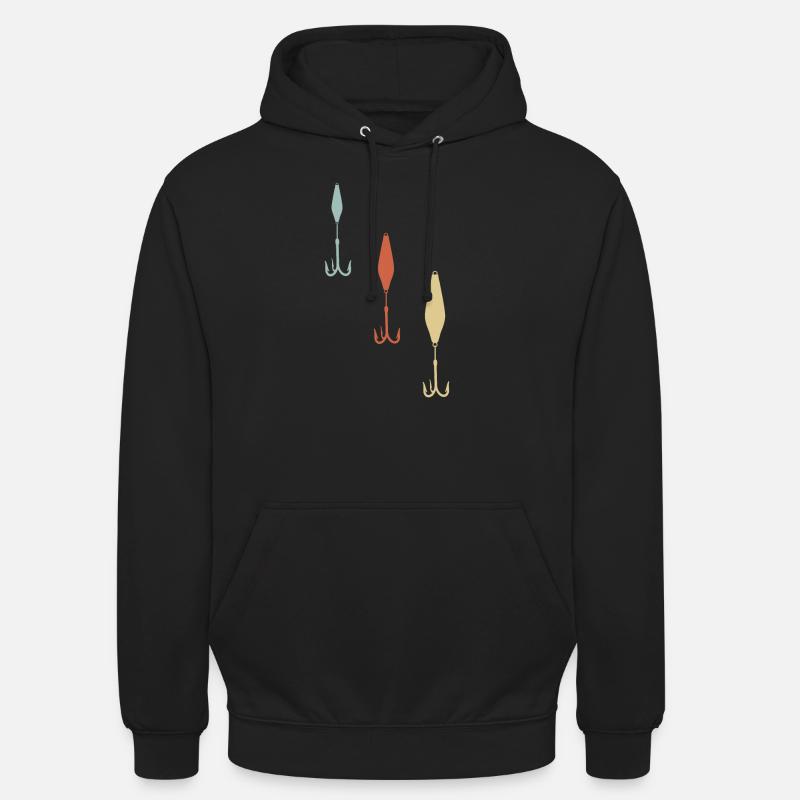 Hameçon de pêche - Sweat-shirt à capuche unisexe - noir