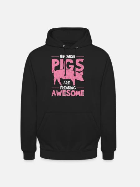 Les cochons - Sweat-shirt à capuche unisexe - noir