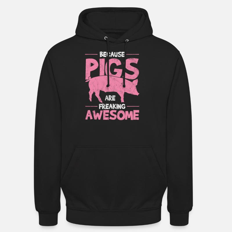 Les cochons - Sweat-shirt à capuche unisexe - noir