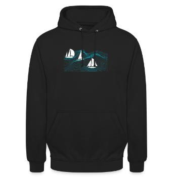 Segeln Seemann - Unisex Hoodie - Schwarz - Vorne - Alina (178cm) & Michal (187cm)