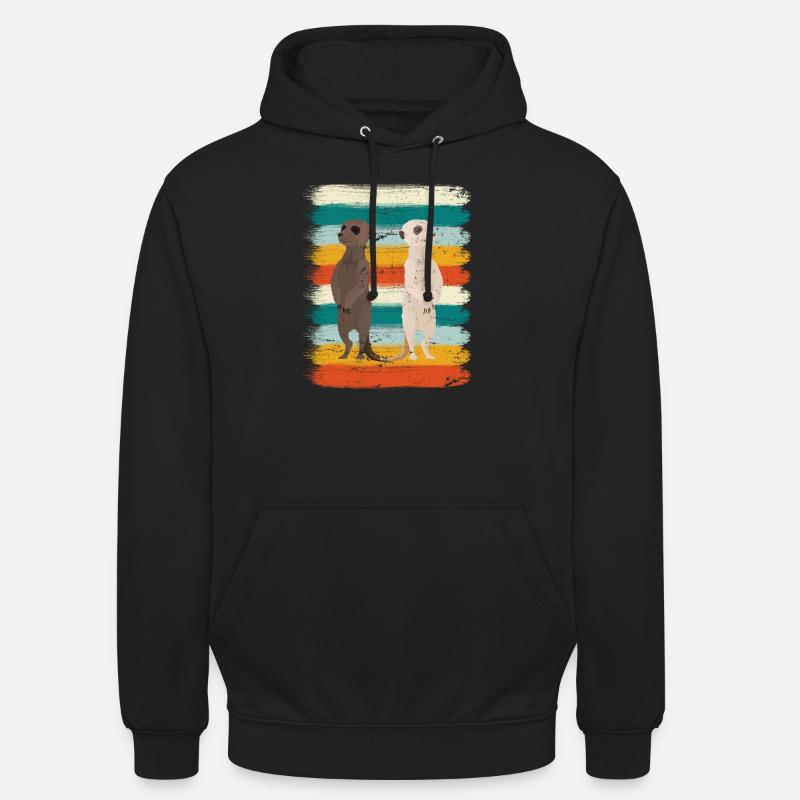 Suricate rétro - Sweat-shirt à capuche unisexe - noir